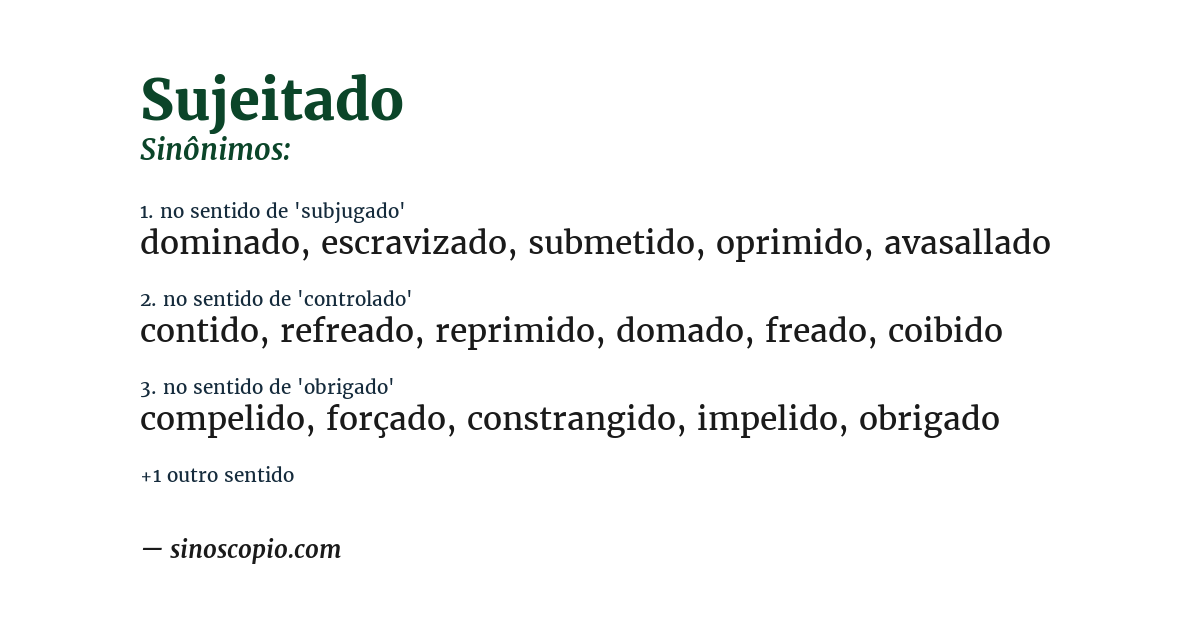 Sinônimo de sujeitado