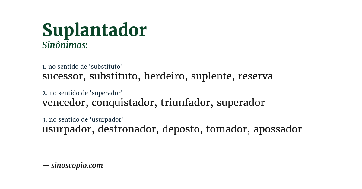 Sinônimo de suplantador