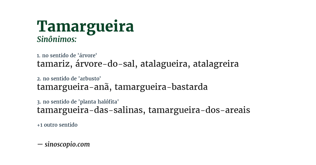 Sinônimo de tamargueira