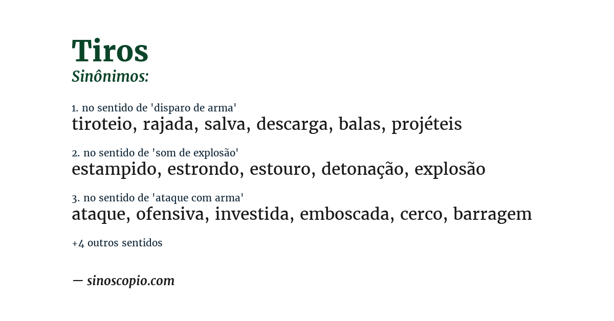 Sinônimo de tiros