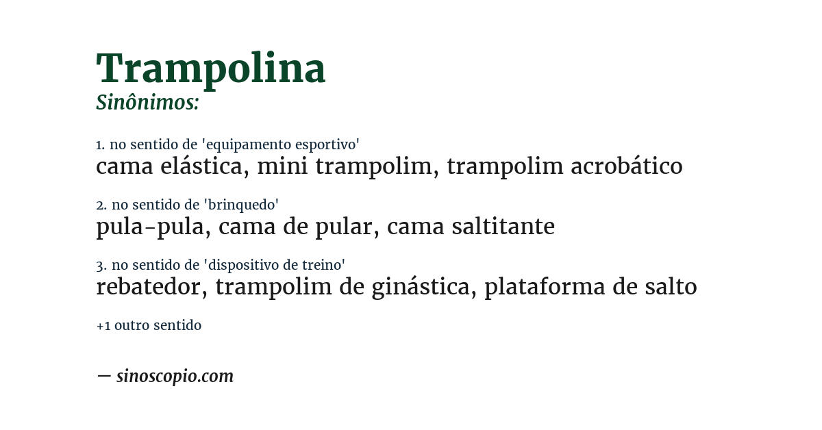 Sinônimo de trampolina