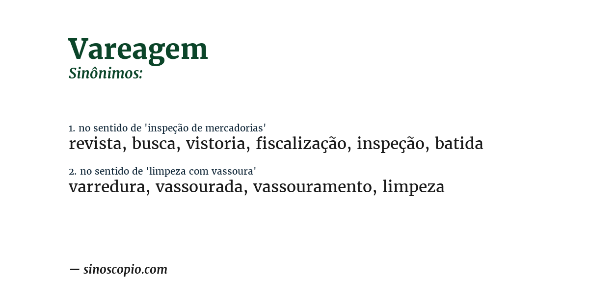 Sinônimo de vareagem