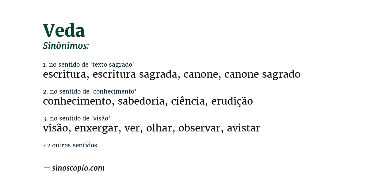 Sinônimo de veda
