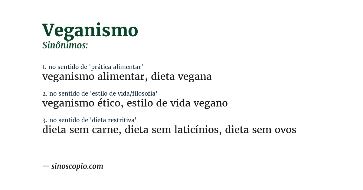 Sinônimo de veganismo