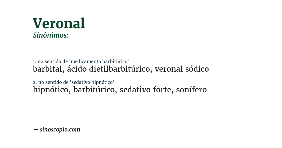 Sinônimo de veronal