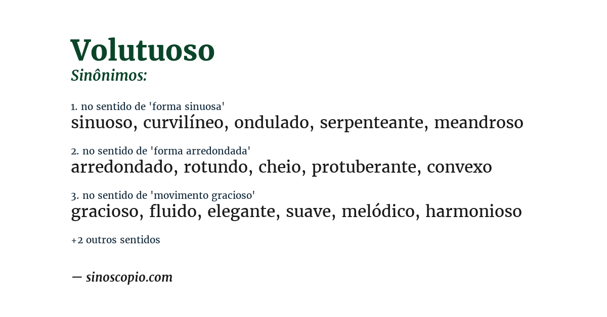 Sinônimo de volutuoso