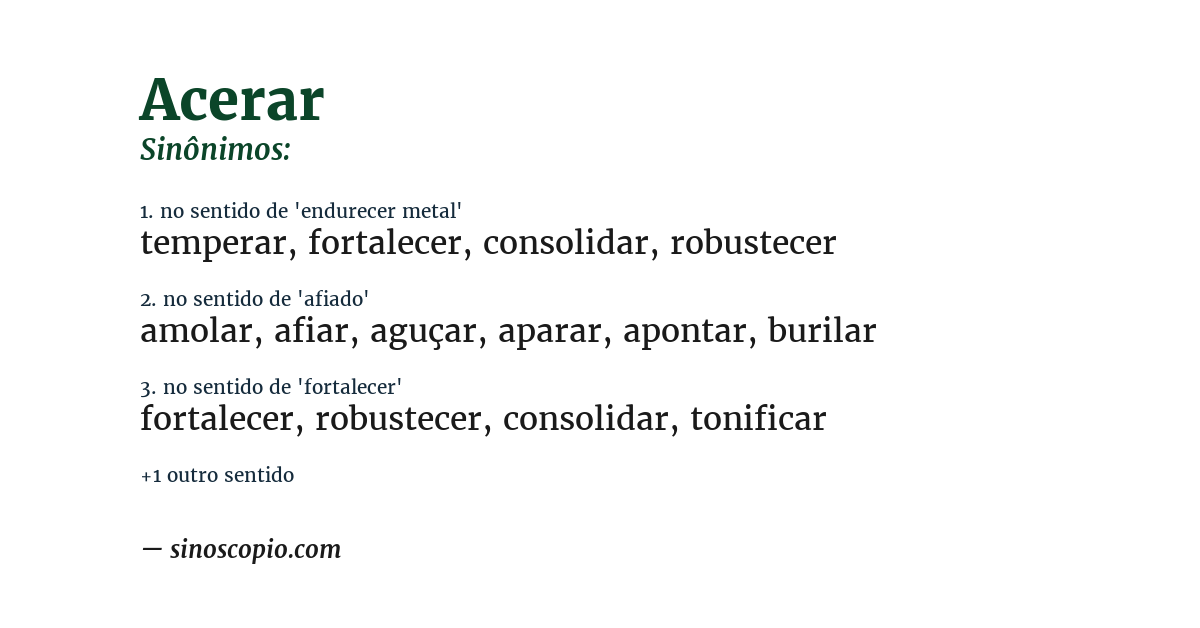 Sinônimo de acerar