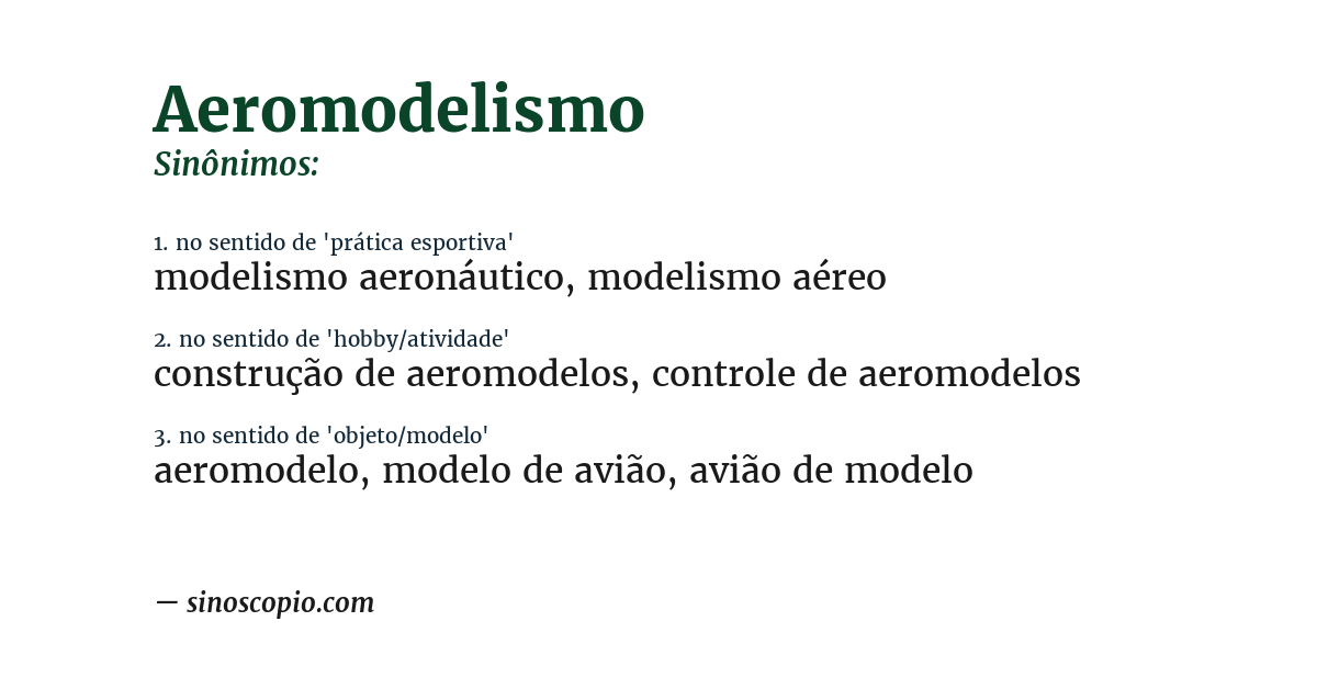 Sinônimo de aeromodelismo