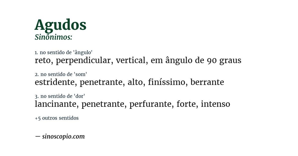 Sinônimo de agudos