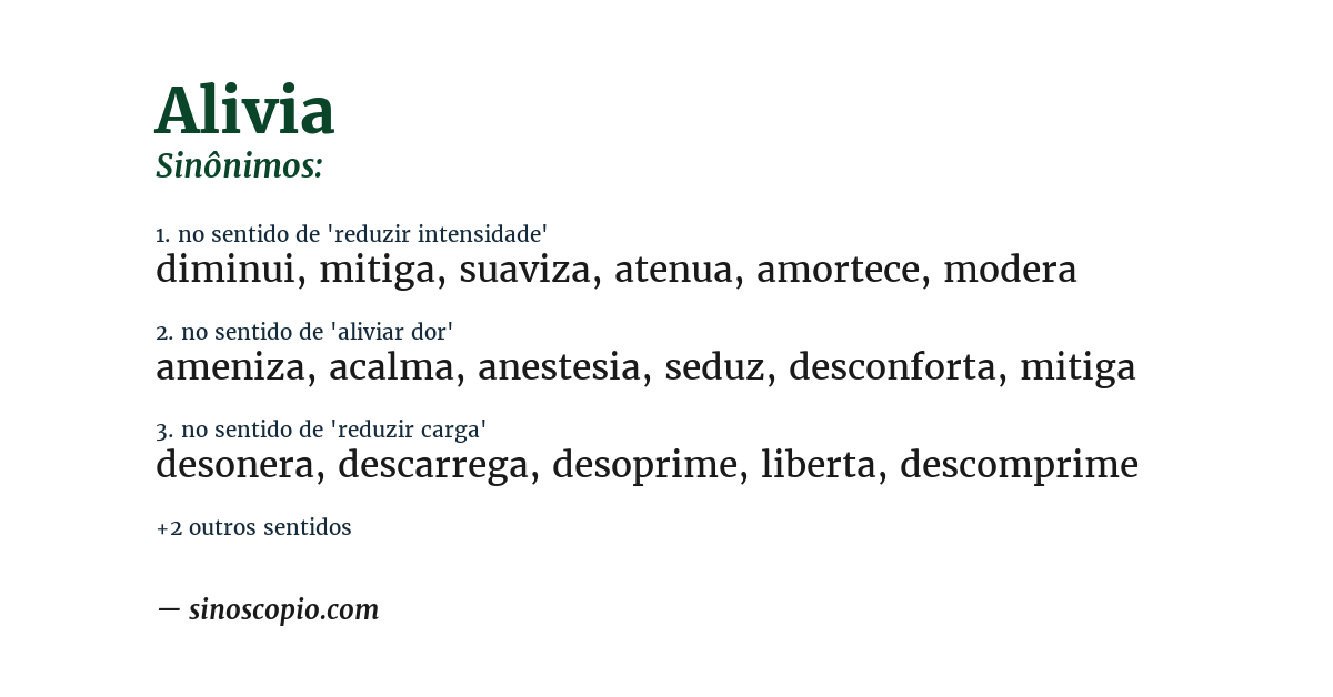Sinônimo de alivia