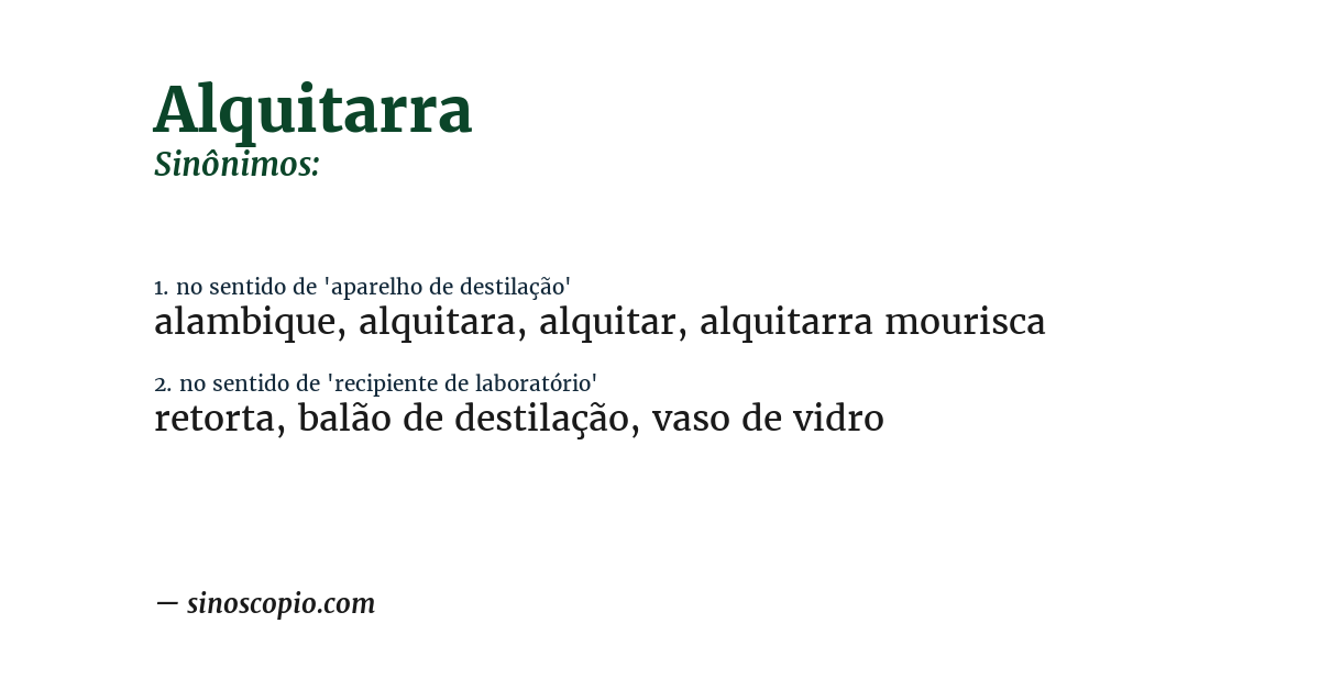 Sinônimo de alquitarra