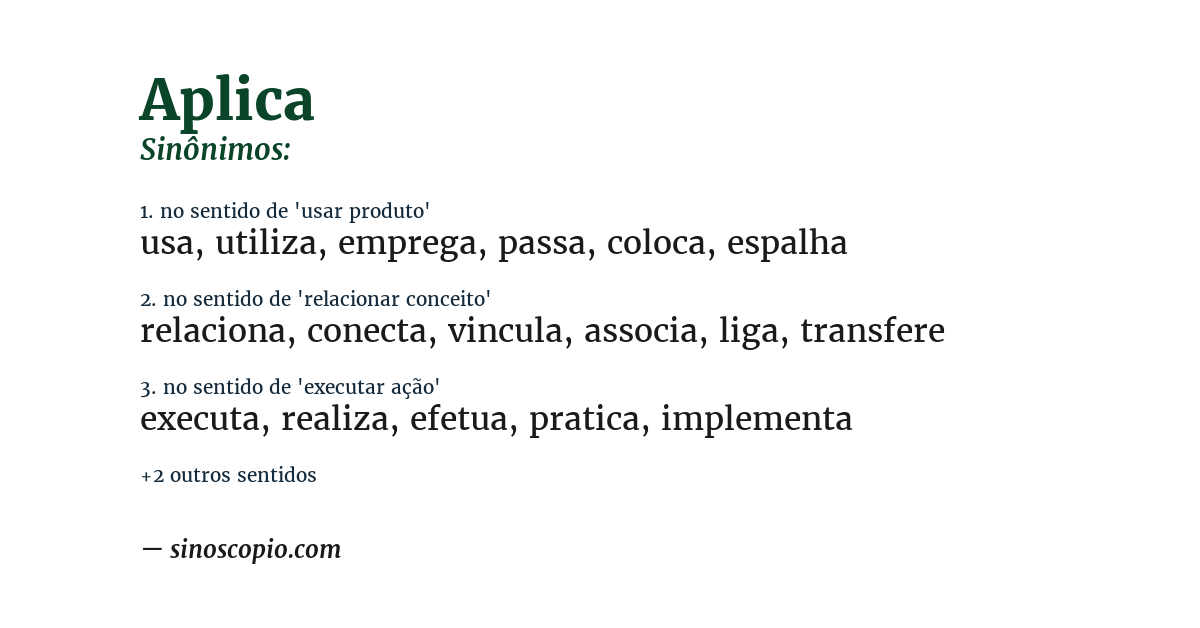 Sinônimo de aplica