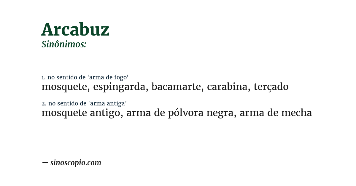 Sinônimo de arcabuz