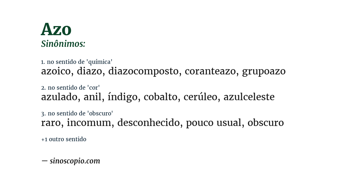 Sinônimo de azo