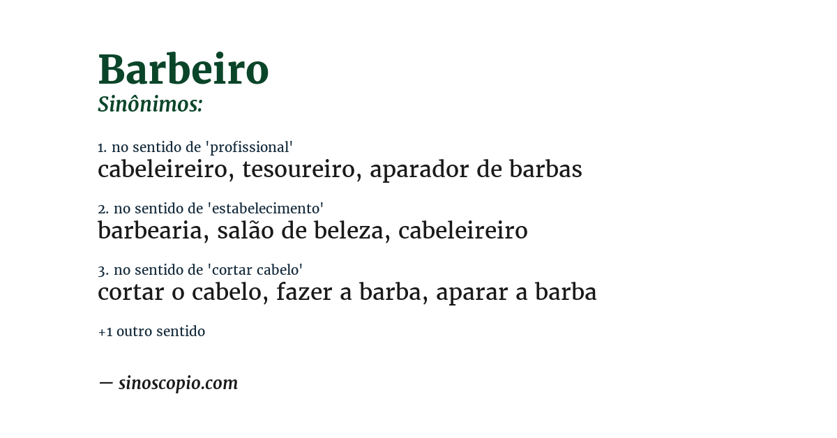 Sinônimo de barbeiro