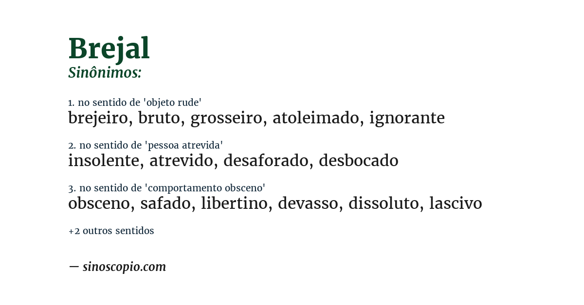 Sinônimo de brejal