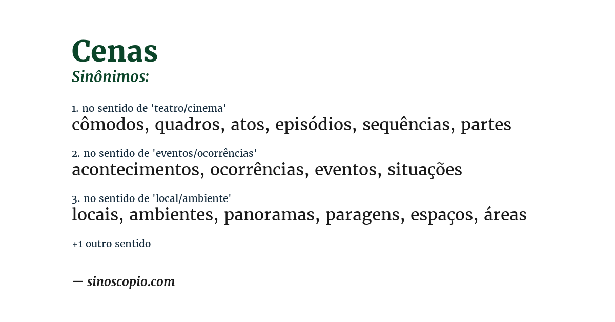 Sinônimo de cenas