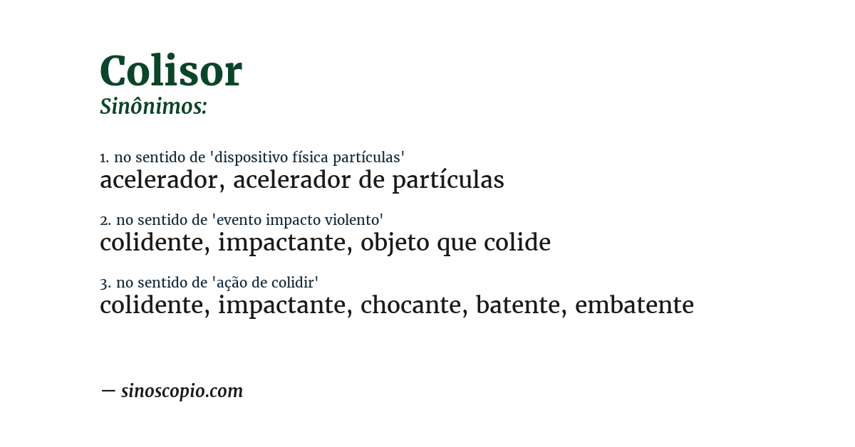 Sinônimo de colisor