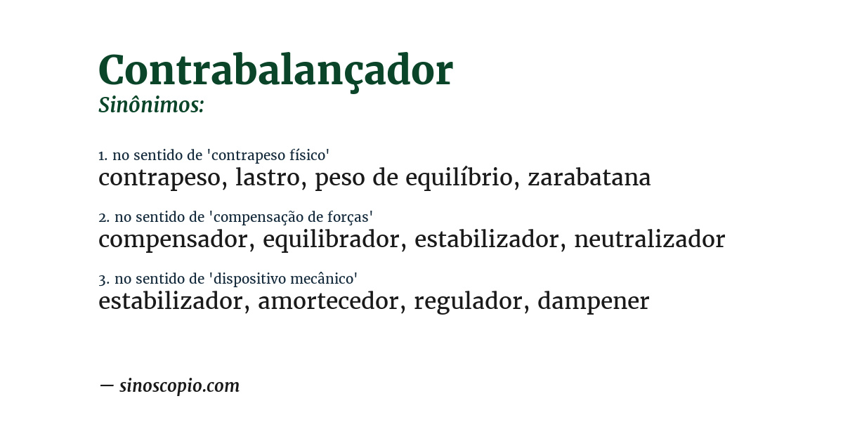 Sinônimo de contrabalançador
