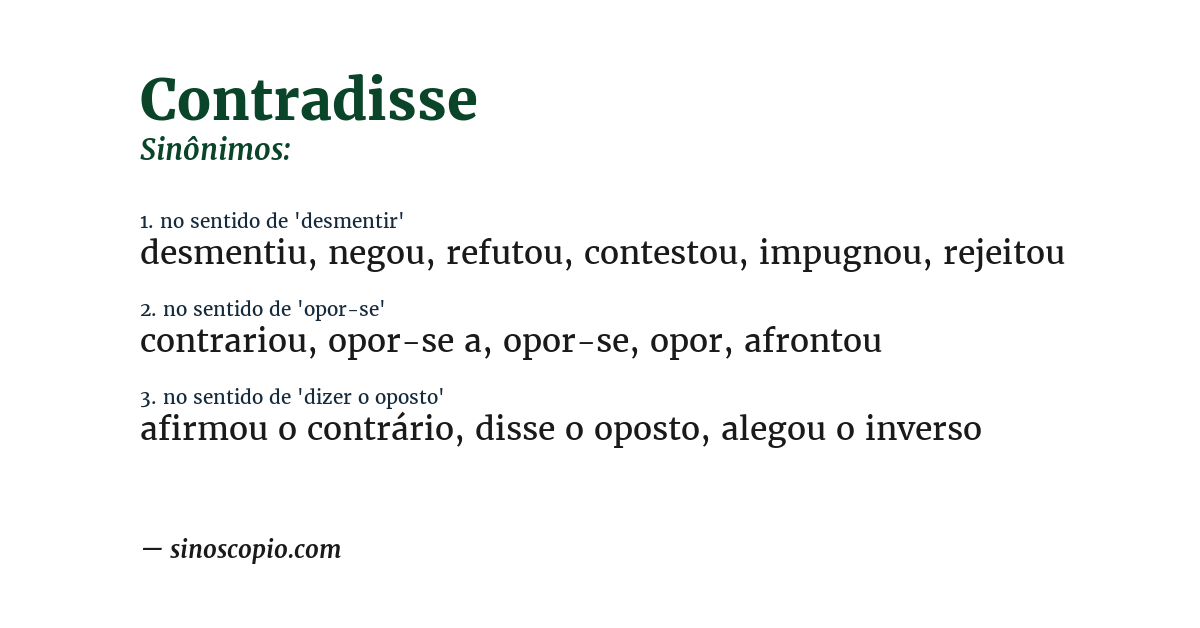 Sinônimo de contradisse