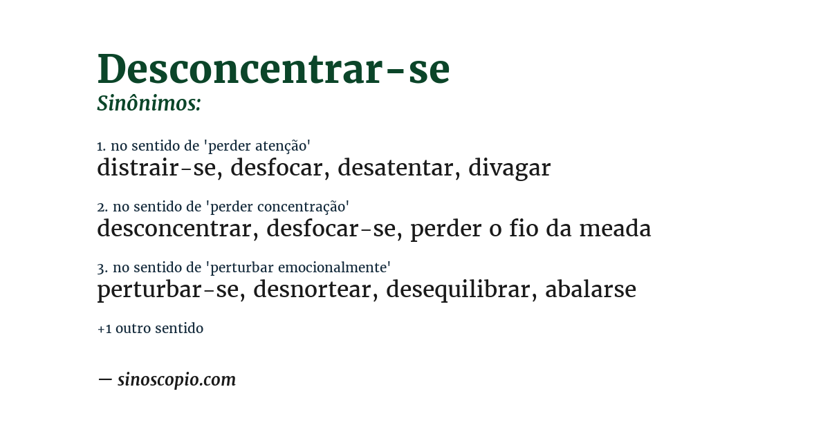 Sinônimo de desconcentrar-se