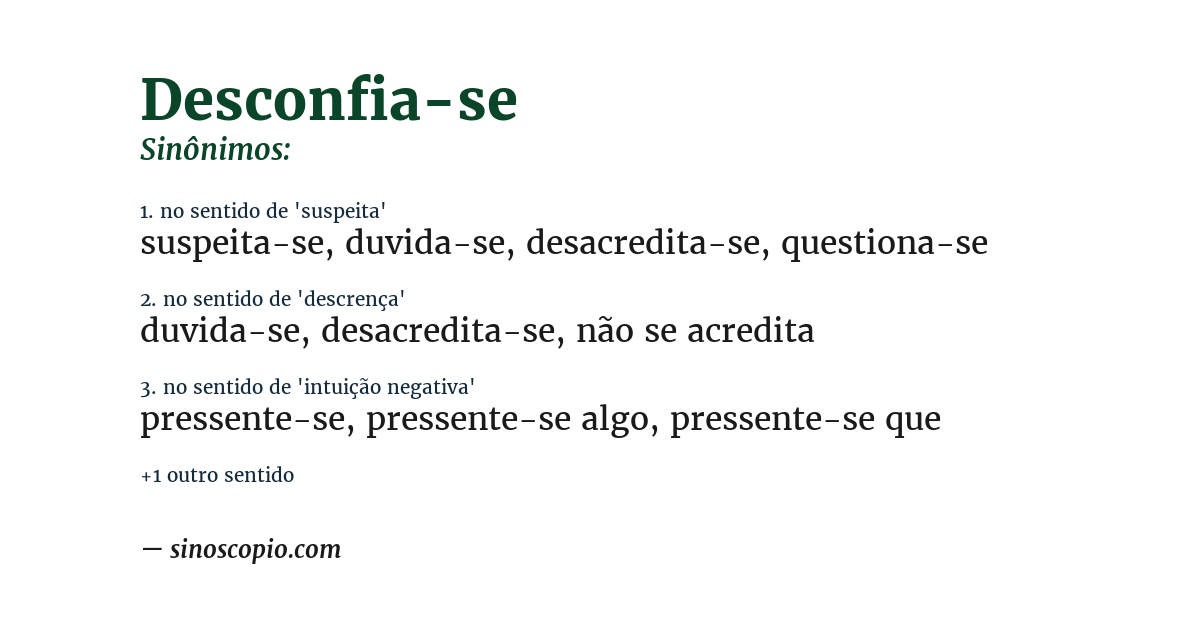 Sinônimo de desconfia-se