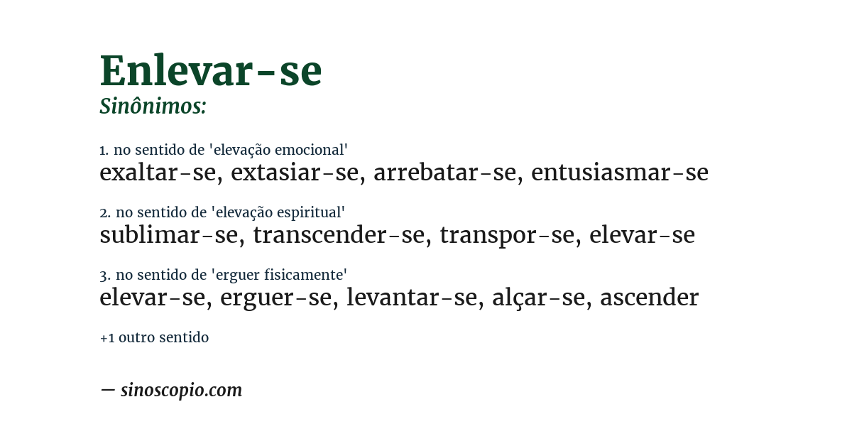 Sinônimo de enlevar-se