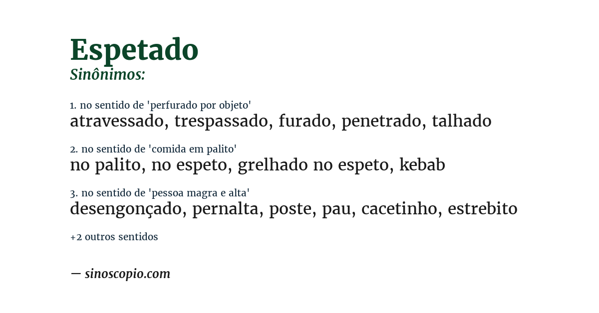 Sinônimo de espetado