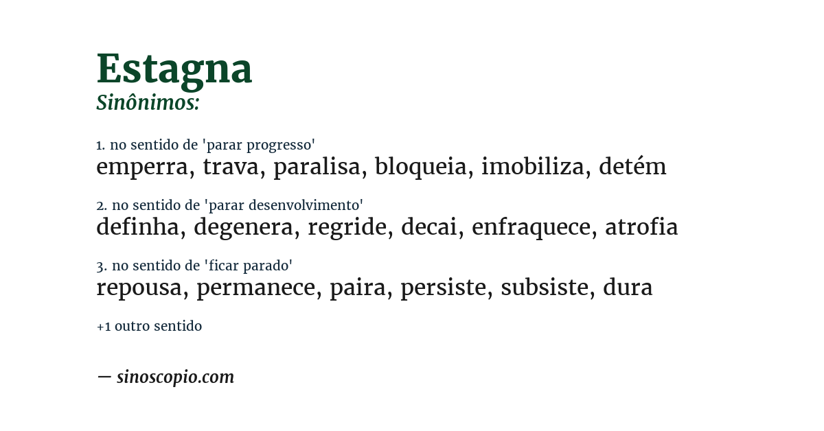 Sinônimo de estagna