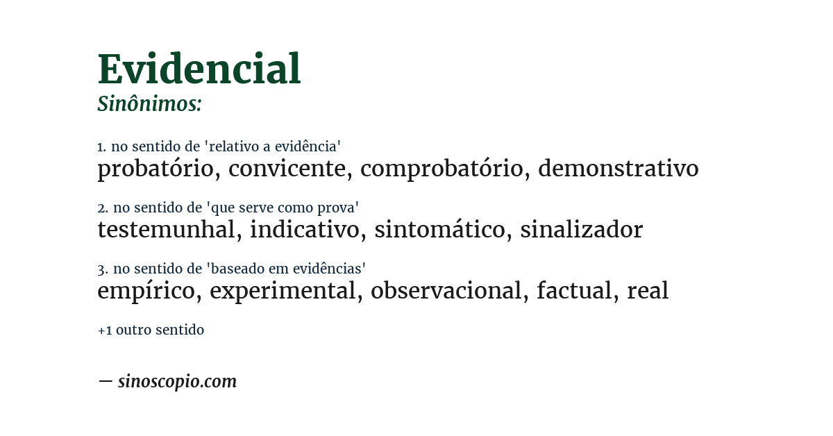 Sinônimo de evidencial