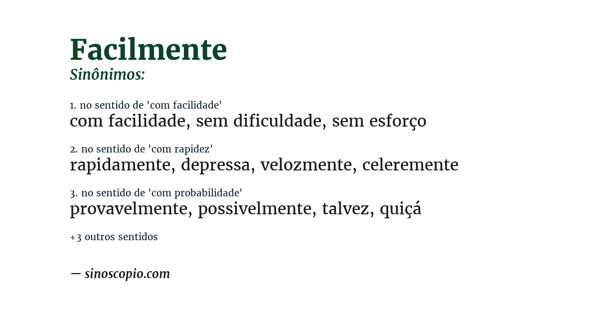 Sinônimo de facilmente