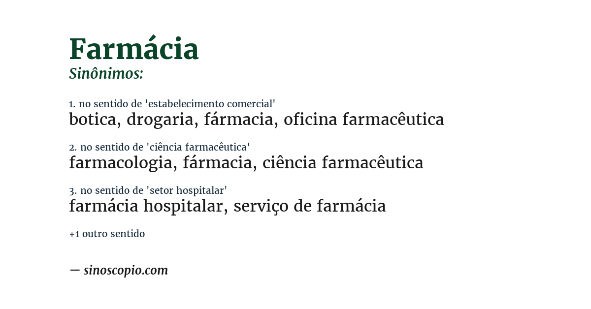 Sinônimo de farmácia