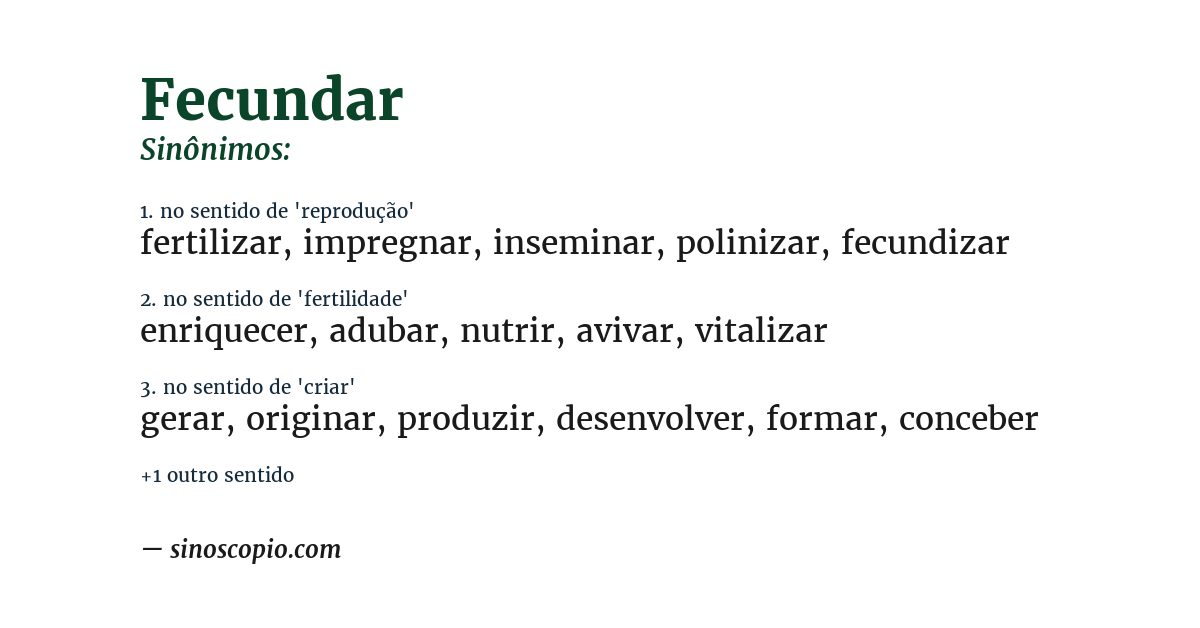 Sinônimo de fecundar