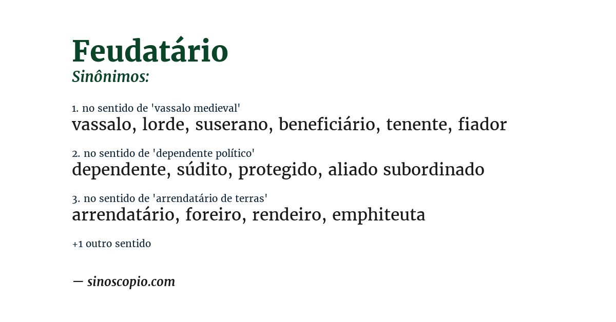 Sinônimo de feudatário