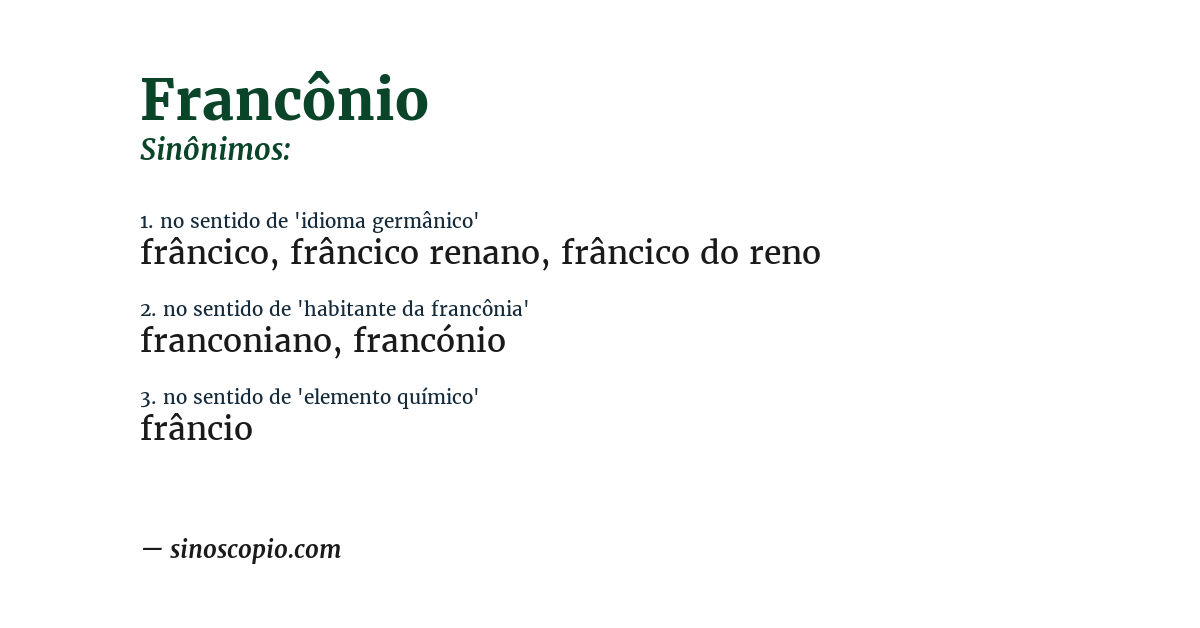 Sinônimo de francônio