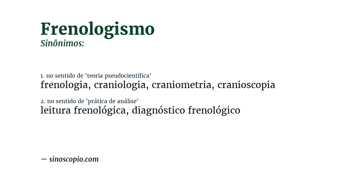 Sinônimo de frenologismo