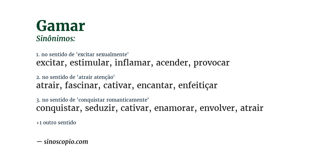 Sinônimo de gamar