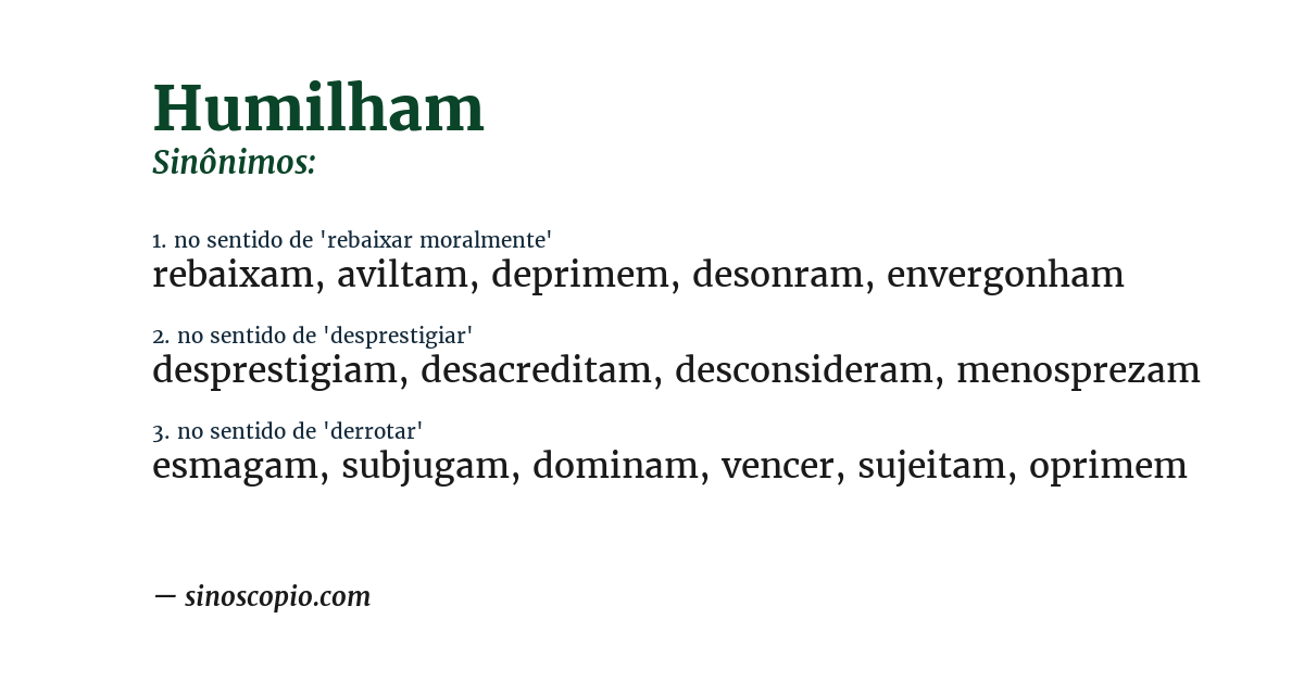 Sinônimo de humilham