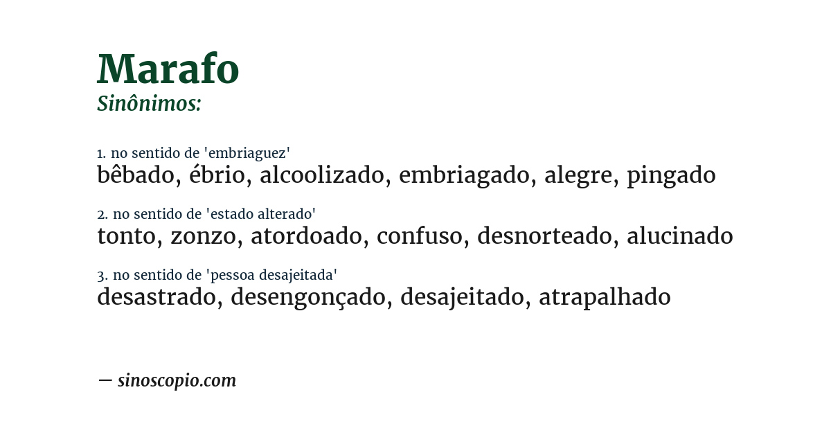 Sinônimo de marafo