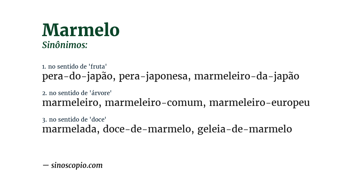 Sinônimo de marmelo