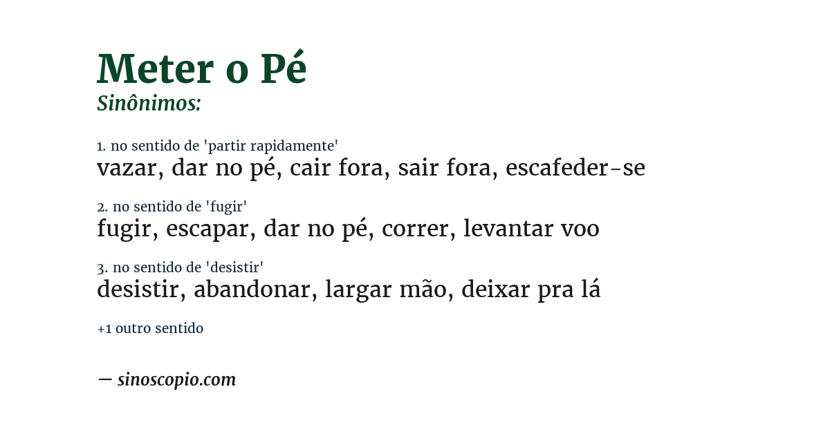 Sinônimo de meter o pé