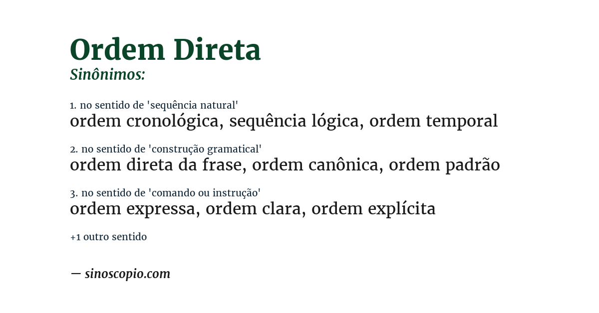 Sinônimo de ordem direta