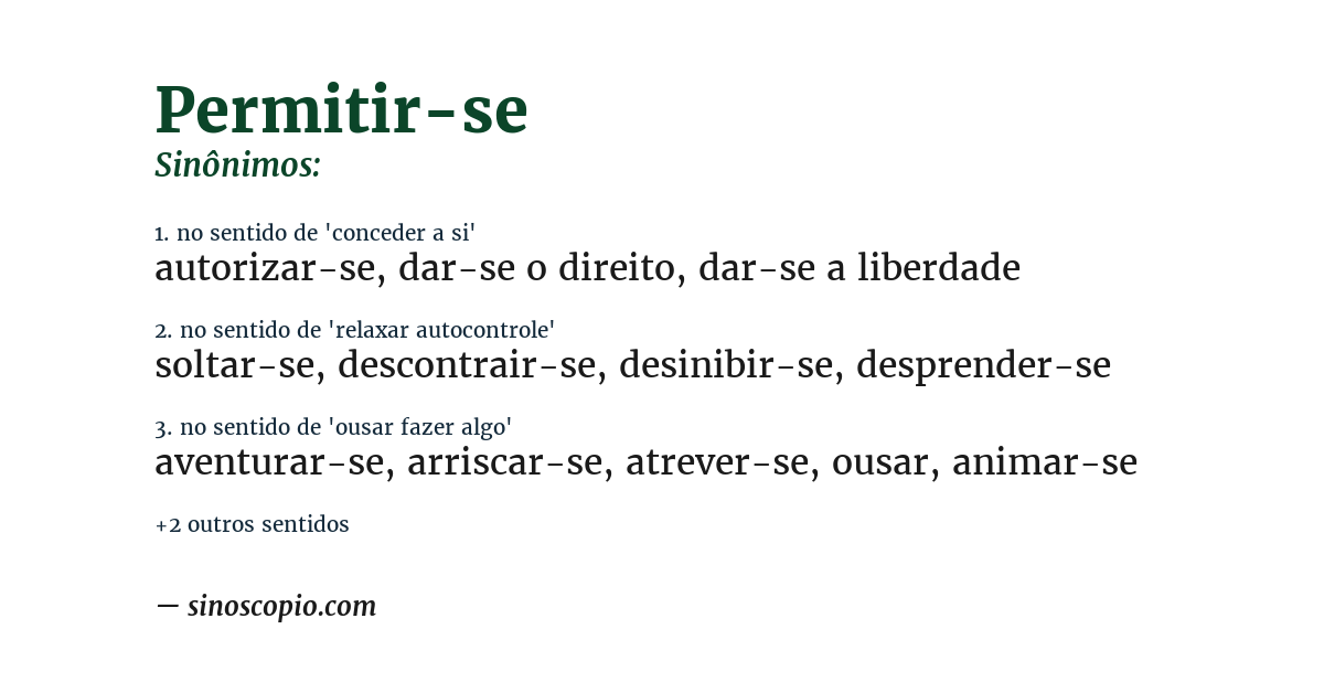 Sinônimo de permitir-se