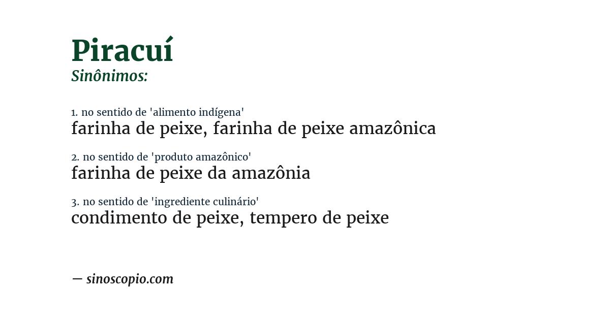 Sinônimo de piracuí