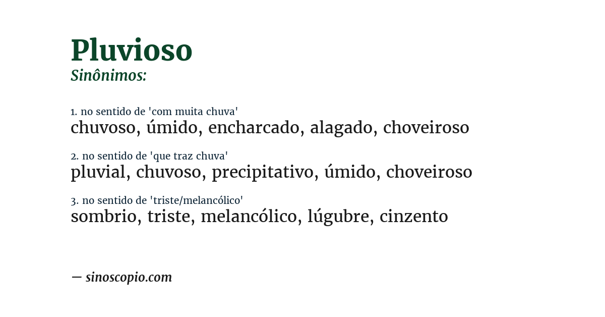 Sinônimo de pluvioso