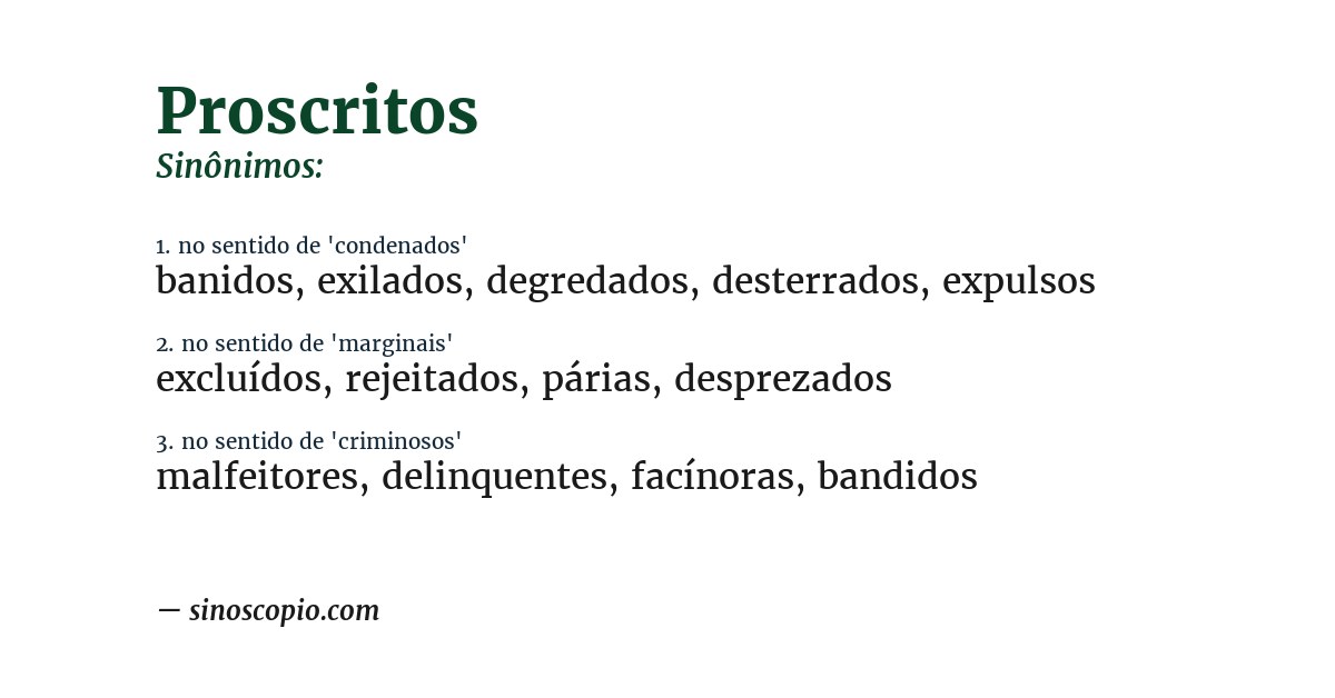 Sinônimo de proscritos