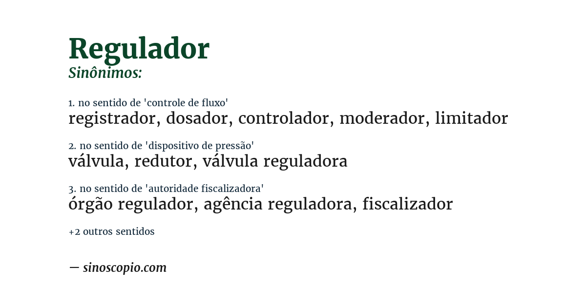 Sinônimo de regulador