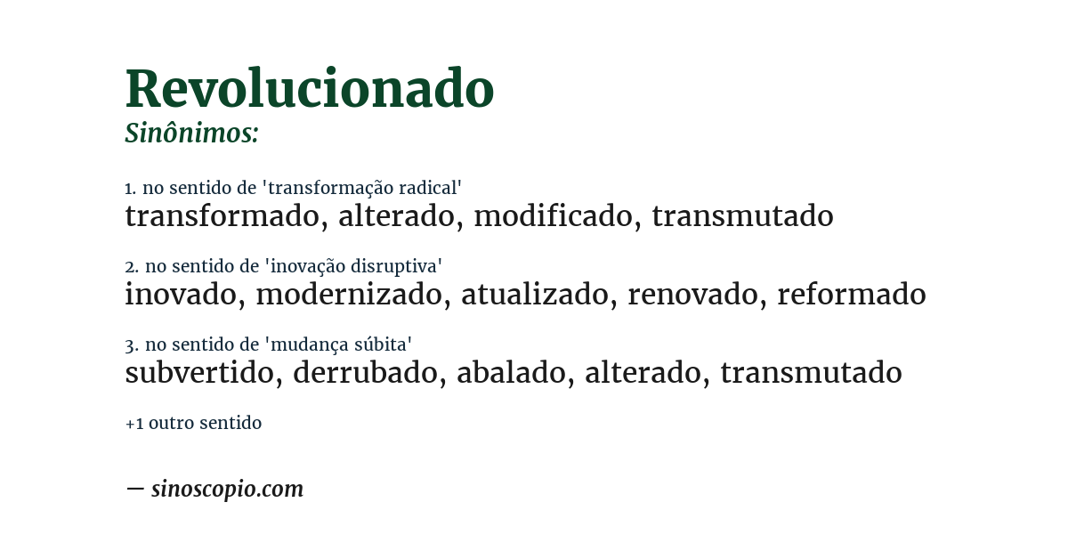 Sinônimo de revolucionado