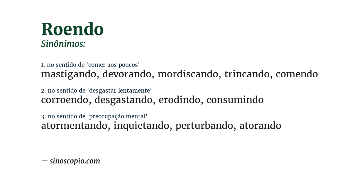 Sinônimo de roendo