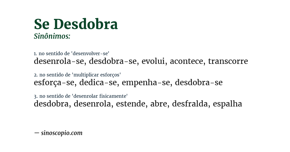 Sinônimo de se desdobra